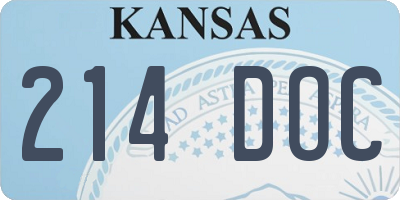 KS license plate 214DOC