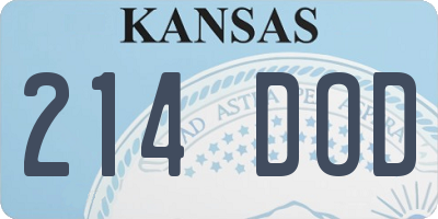 KS license plate 214DOD
