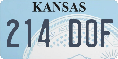 KS license plate 214DOF