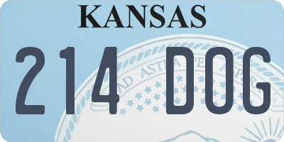KS license plate 214DOG