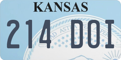 KS license plate 214DOI