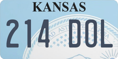 KS license plate 214DOL