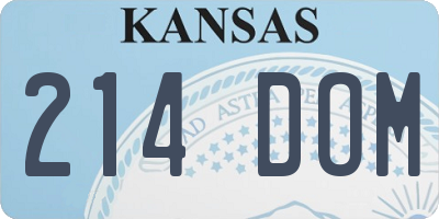KS license plate 214DOM