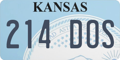 KS license plate 214DOS