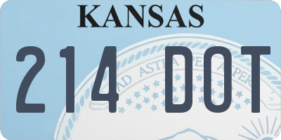 KS license plate 214DOT