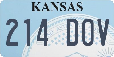KS license plate 214DOV
