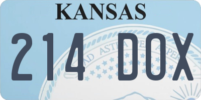 KS license plate 214DOX