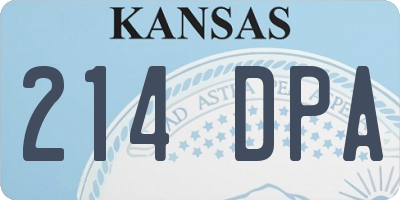KS license plate 214DPA