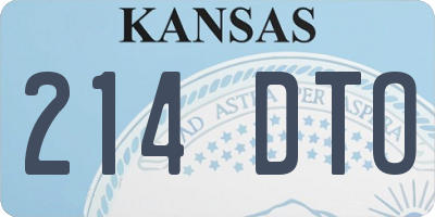 KS license plate 214DTO