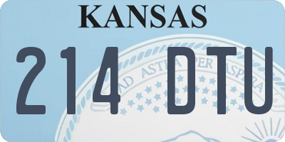 KS license plate 214DTU