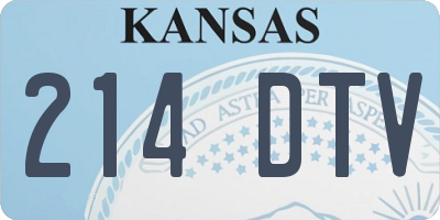 KS license plate 214DTV