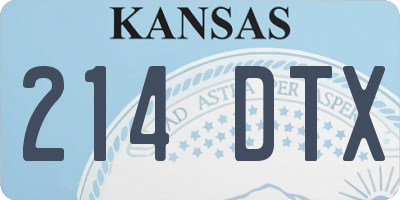 KS license plate 214DTX