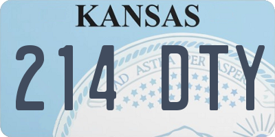 KS license plate 214DTY