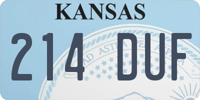 KS license plate 214DUF