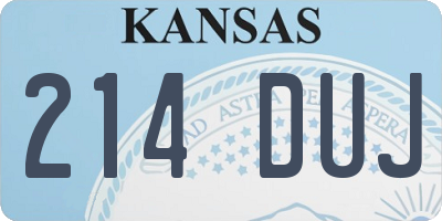 KS license plate 214DUJ