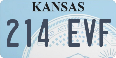 KS license plate 214EVF