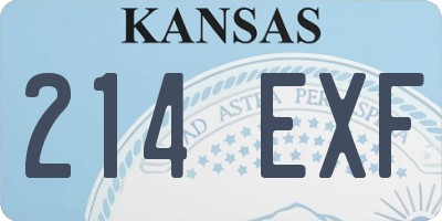 KS license plate 214EXF