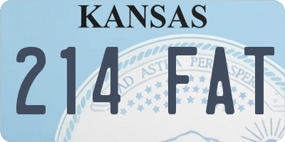 KS license plate 214FAT