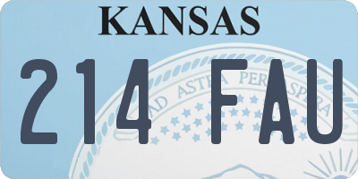 KS license plate 214FAU