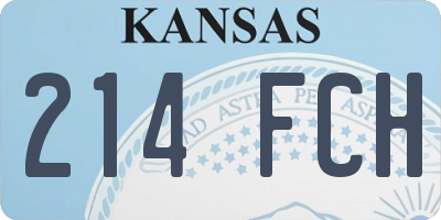 KS license plate 214FCH