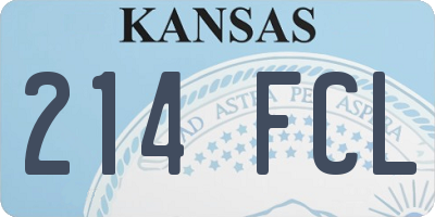 KS license plate 214FCL