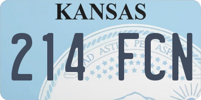 KS license plate 214FCN