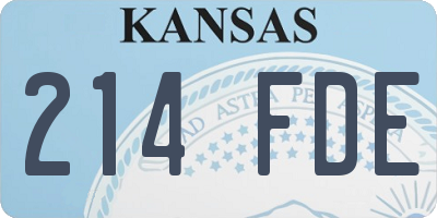 KS license plate 214FDE