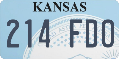 KS license plate 214FDO