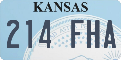 KS license plate 214FHA