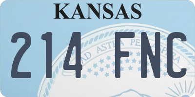 KS license plate 214FNC