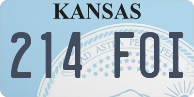 KS license plate 214FOI
