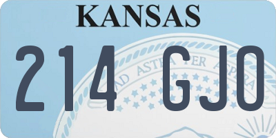 KS license plate 214GJO