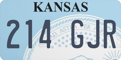 KS license plate 214GJR
