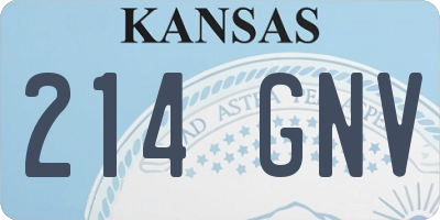 KS license plate 214GNV