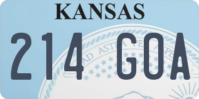KS license plate 214GOA