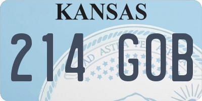 KS license plate 214GOB