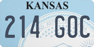 KS license plate 214GOC