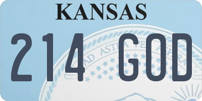 KS license plate 214GOD
