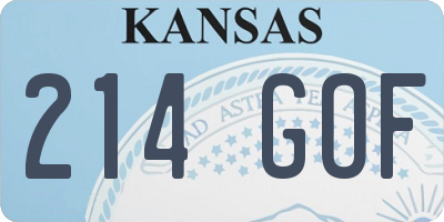 KS license plate 214GOF