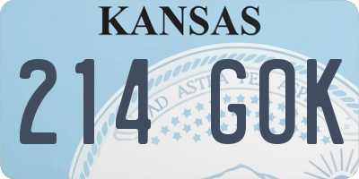 KS license plate 214GOK