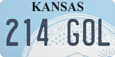 KS license plate 214GOL
