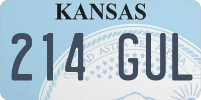 KS license plate 214GUL