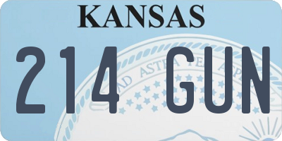 KS license plate 214GUN