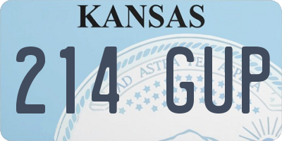 KS license plate 214GUP