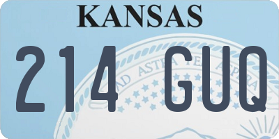 KS license plate 214GUQ