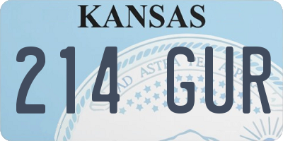 KS license plate 214GUR