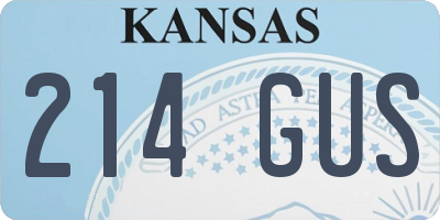 KS license plate 214GUS