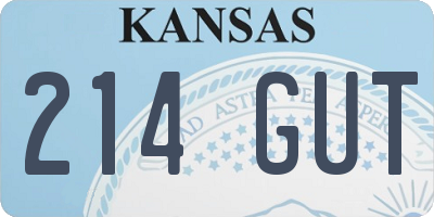 KS license plate 214GUT
