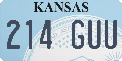 KS license plate 214GUU
