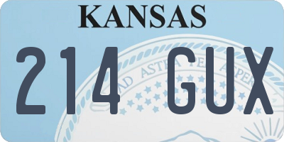 KS license plate 214GUX